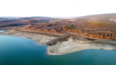 Сколько воды осталось в водохранилищах Крыма: съемки с коптера